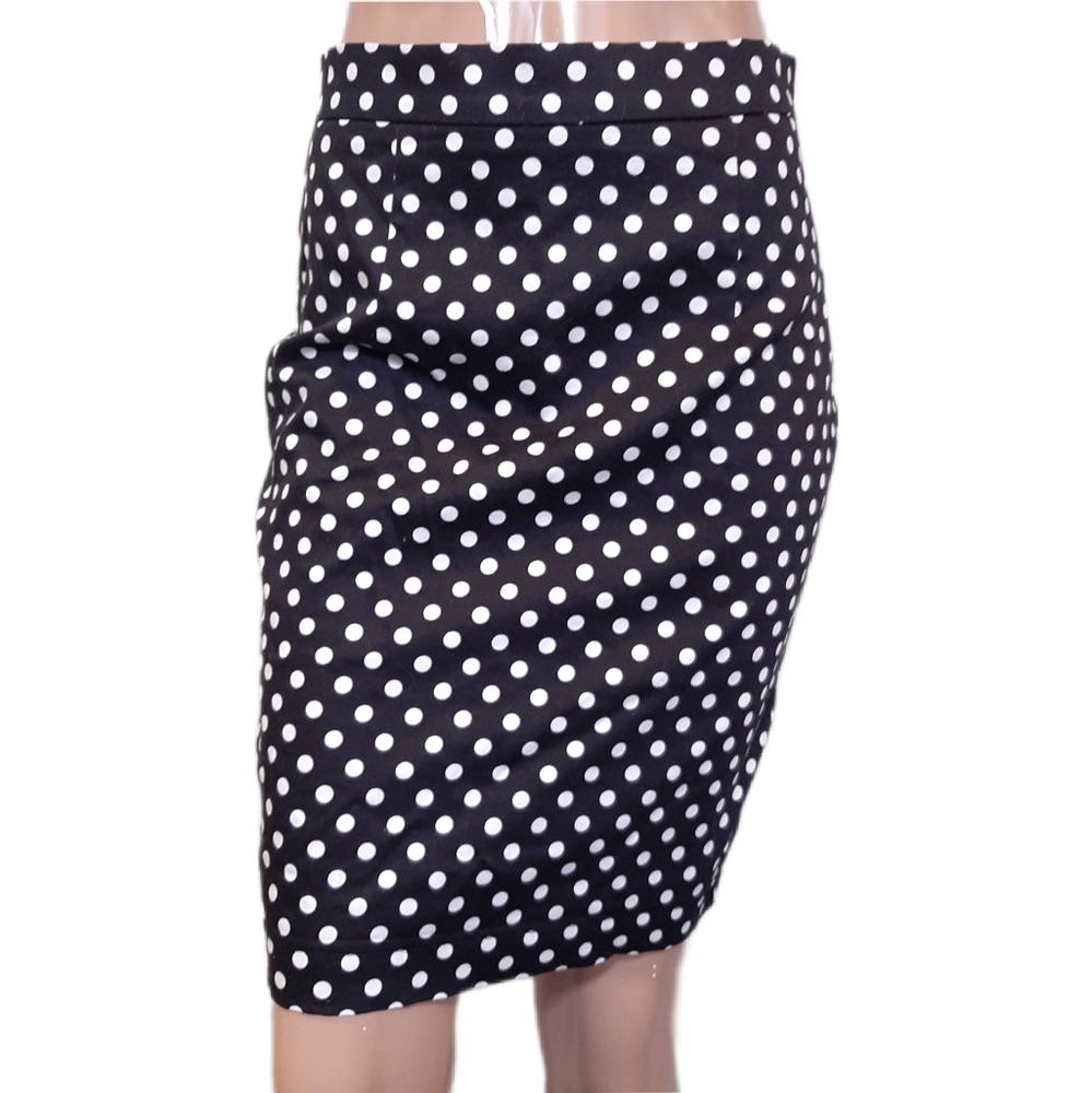 Forever 21 Polka Dot Pencil Skirt Black White Pin Up Womens Size Medium